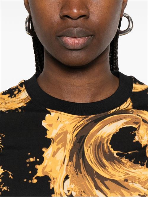 T-shirt donna maniche corte con stampa all-over Versace jeans Couture | 80HAH608JS553G89